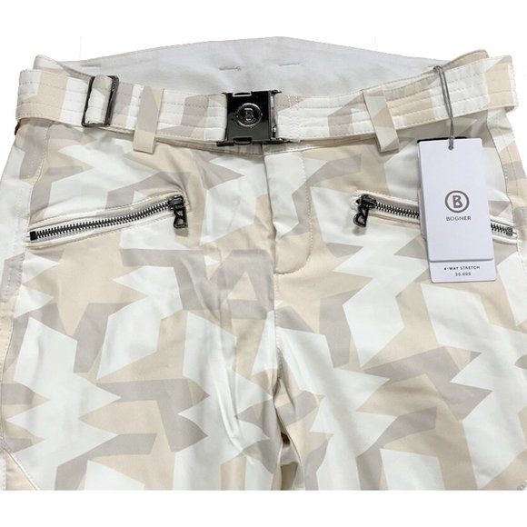 NEW $850 BOGNER Fraenzi Ski Pants!  US 8 e 38  White Tan Camo  20K Waterproof - Picture 7 of 9
